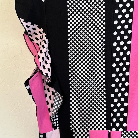 NWOT Women’s polka dot/stripe multi color dress Sz. M - Picture 9 of 13